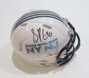 SHAUN PHILLIPS SIGNED SUPER BOWL 48 MINI HELMET W/COA XLVIII BRONCOS  COLLECTIBLE MEMORABILIA
