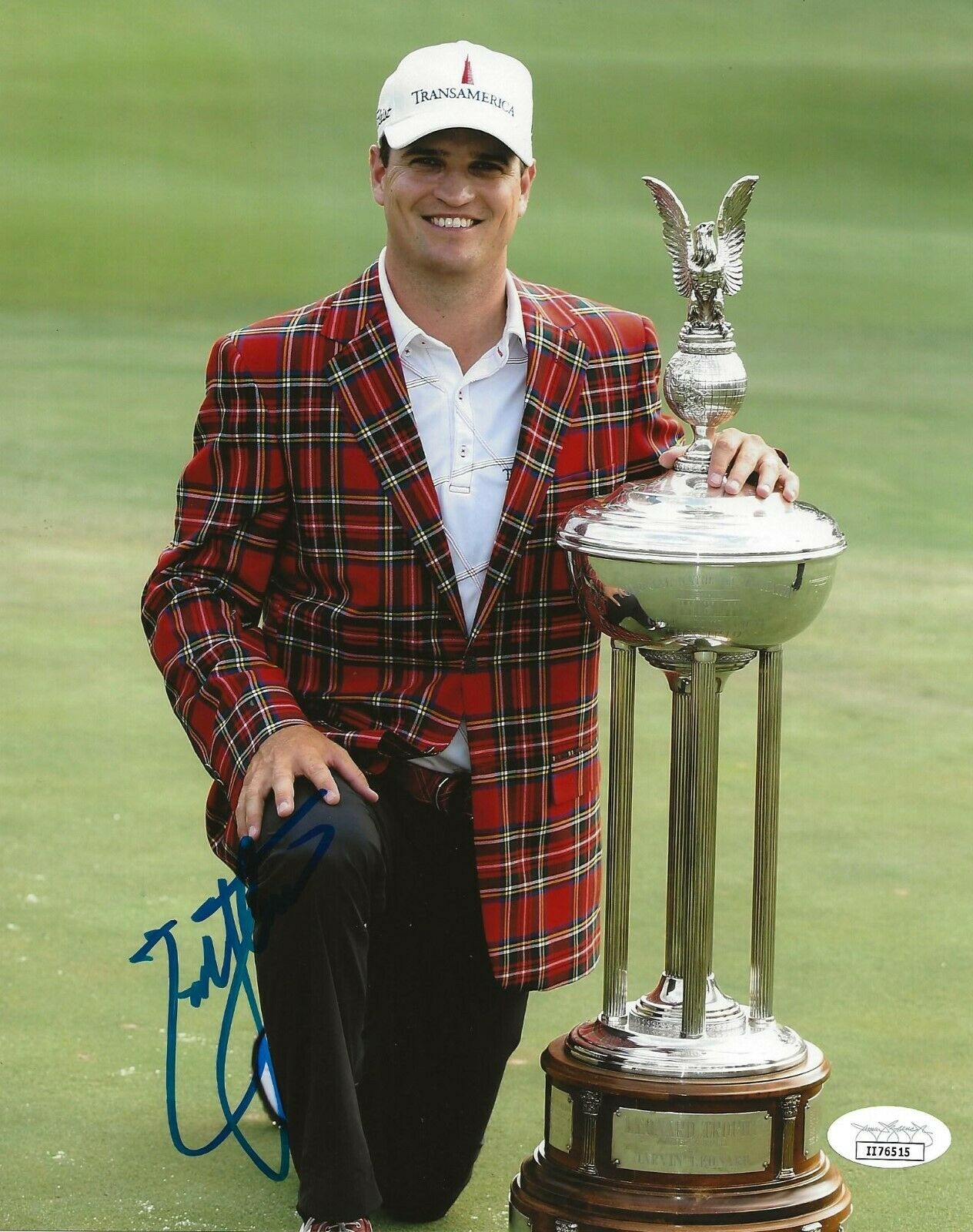 Zach Johnson signed Crowne Plaza Invitational Trophy 8x10 photo