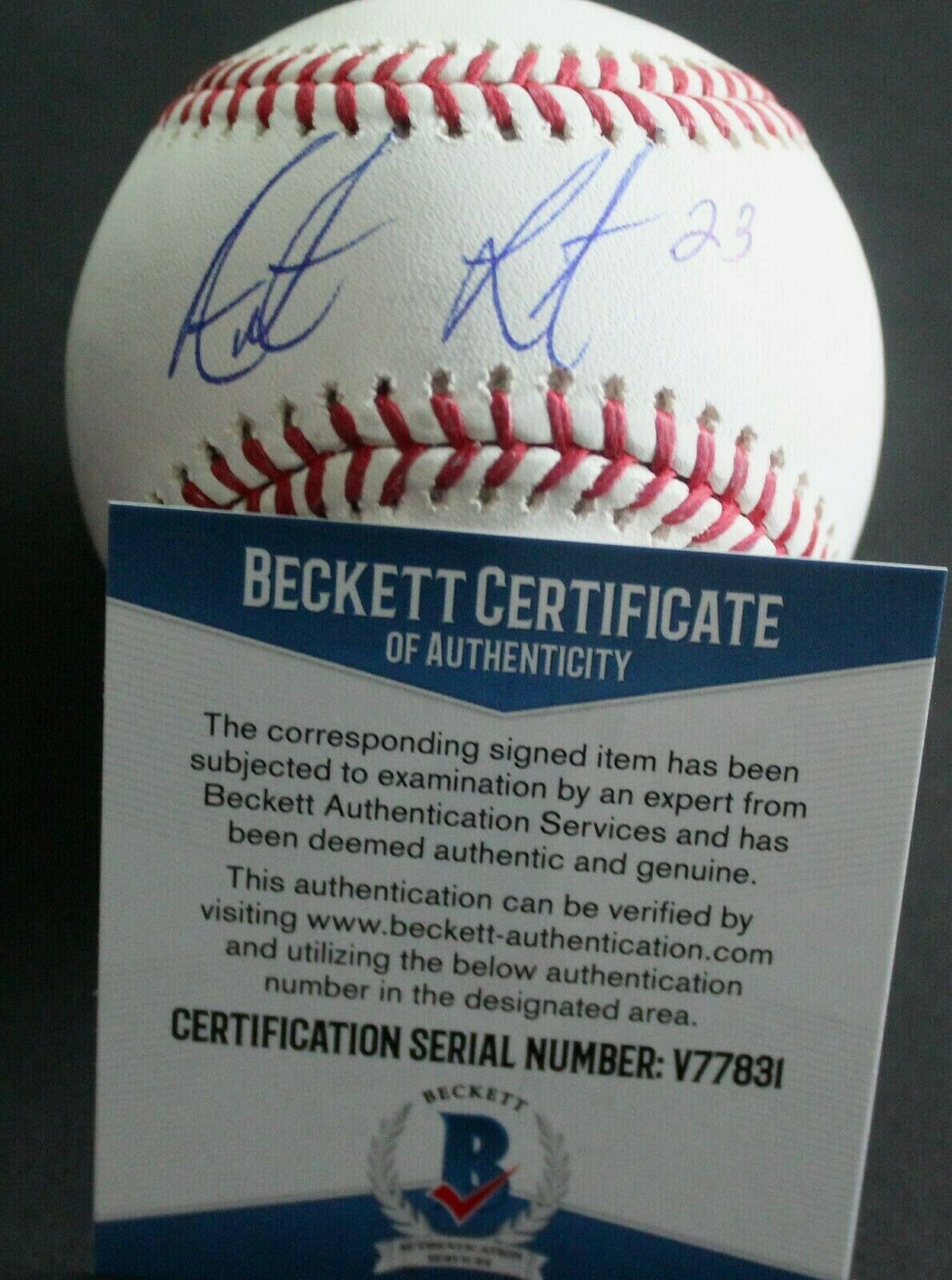 Austin Listi Phillies Signed Official Major League Baseball W/Beckett