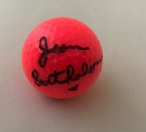 JEAN BARTHOLOMEW SIGNED HOT PINK WILSON HOPE GOLF BALL AUTOGRAPHED LPGA USA  COLLECTIBLE MEMORABILIA