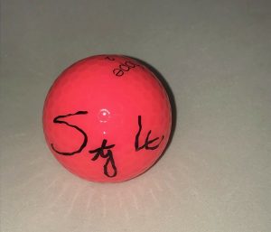 STACY LEWIS SIGNED HOT PINK WILSON HOPE GOLF BALL AUTOGRAPHED LPGA USA  COLLECTIBLE MEMORABILIA