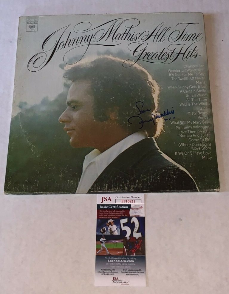 JOHNNY MATHIS SIGNED ALL-TIME GREATEST HITS ALBUM VINYL AUTOGRAPHED JSA  COLLECTIBLE MEMORABILIA