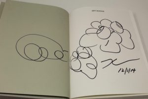 JEFF KOONS SIGNED AUTOGRAPH BOOK WITH HUGE HAND DRAWN SKETCH, ULTRA RARE POP ART  COLLECTIBLE MEMORABILIA