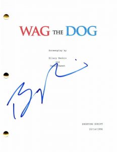 BARRY LEVINSON SIGNED AUTOGRAPH WAG THE DOG FULL MOVIE SCRIPT – DUSTIN HOFFMAN  COLLECTIBLE MEMORABILIA