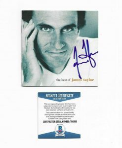 JAMES TAYLOR SIGNED AUTOGRAPHED “BEST OF” CD BOOKLET BECKETT COA (BAS)  COLLECTIBLE MEMORABILIA