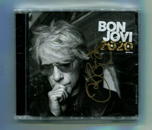 JON BON JOVI SIGNED AUTOGRAPHED “2020” CD FROM RECORD LABEL SEALED (GOLD)  COLLECTIBLE MEMORABILIA