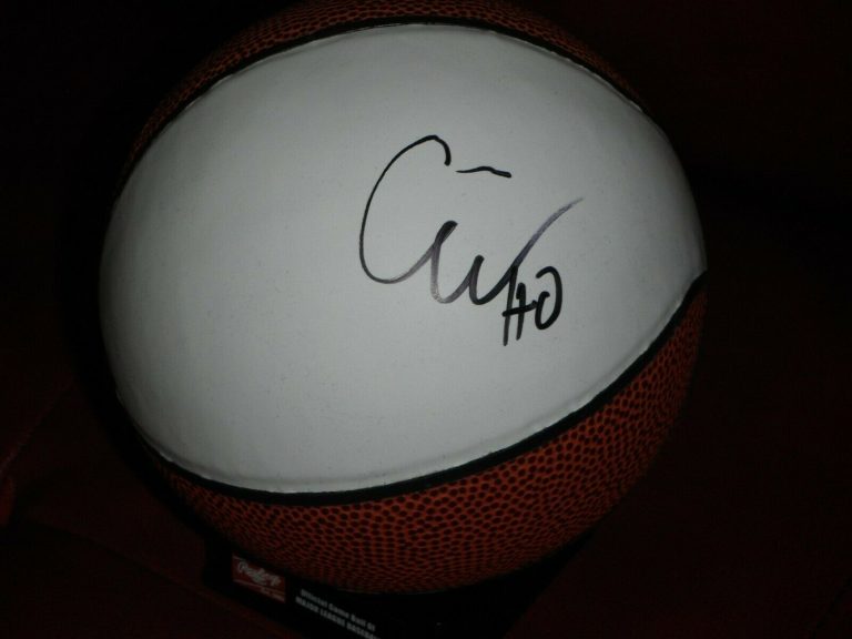 CHICAGO BULLS COBY WHITE SIGNED MINI WHITE LEATHER BALL NORTH CAROLINA  COLLECTIBLE MEMORABILIA