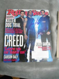 CREED GROUP SIGNED ROLLING STONE 11X14 PHOTO  COLLECTIBLE MEMORABILIA