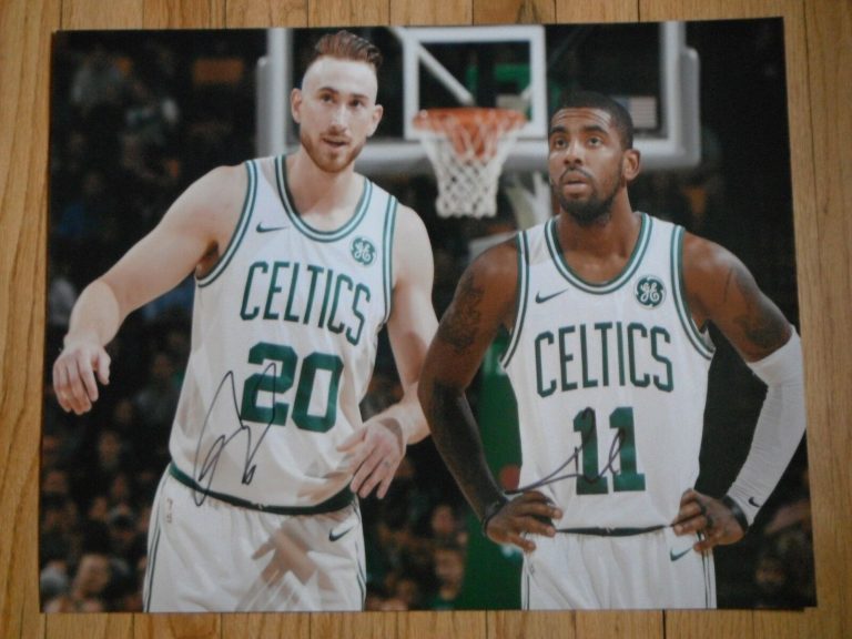 BOSTON CELTICS KYRIE IRVING AND GORDON HAYWARD SIGNED 16X20  COLLECTIBLE MEMORABILIA
