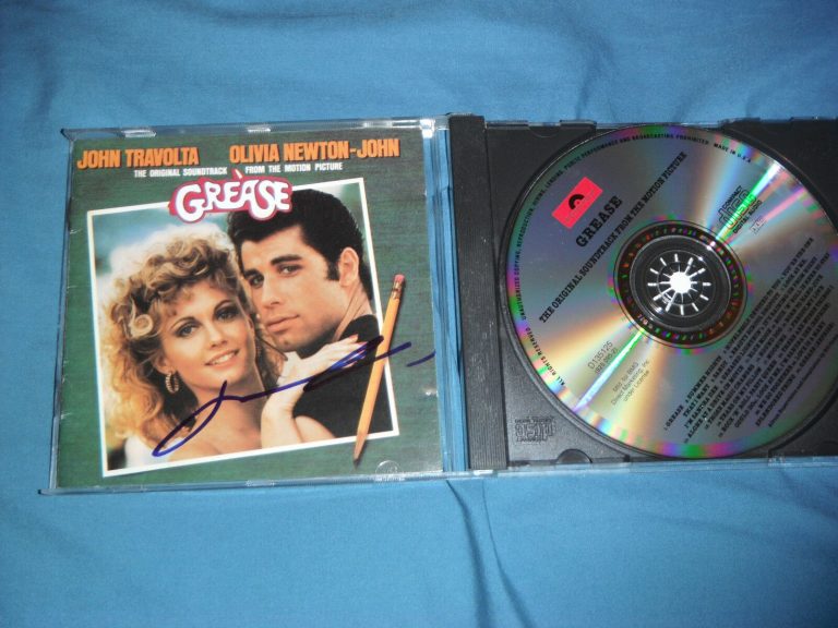 GREASE JOHN TRAVOLTA SIGNED CD COVER SOUNDTRACK CLASSIC  COLLECTIBLE MEMORABILIA