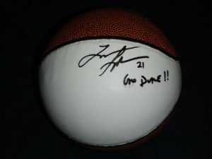 CLEVELAND CAVS TRAJAN LANGDON SIGNED MINI BASKETBALL DUKE BLUE DEVILS  COLLECTIBLE MEMORABILIA