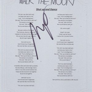 WALK THE MOON NICHOLAS PETRICCA SIGNED LYRIC SHEET Collectible Memorabilia