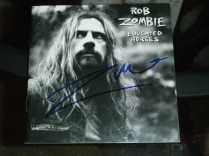 ROB ZOMBIE SIGNED EDUCATED HORSES CD COVER  COLLECTIBLE MEMORABILIA