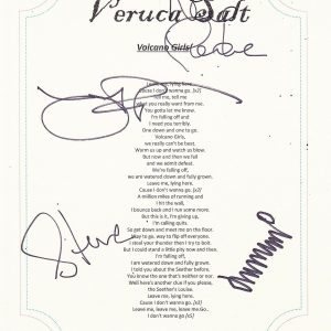 VERUCA SALT GROUP SIGNED VOLCANO GIRLS LYRIC SHEET Collectible Memorabilia