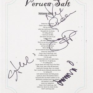 VERUCA SALT GROUP SIGNED VOLCANO GIRLS LYRIC SHEET NINA GORDON LOUISE POST Collectible Memorabilia