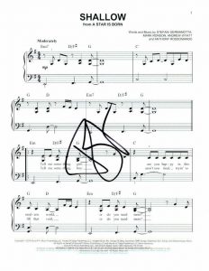 BRADLEY COOPER SIGNED AUTOGRAPH SHALLOW SHEET MUSIC A STAR IS BORN W/ LADY GAGA  COLLECTIBLE MEMORABILIA