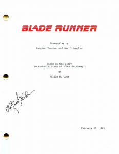 M EMMET WALSH SIGNED AUTOGRAPH BLADE RUNNER FULL MOVIE SCRIPT – HARRISON FORD  COLLECTIBLE MEMORABILIA