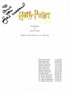 JULIE WALTERS SIGNED AUTOGRAPH HARRY POTTER AND THE SORCER’S STONE MOVIE SCRIPT  COLLECTIBLE MEMORABILIA