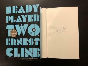 ERNEST CLINE SIGNED AUTOGRAPH “READY PLAYER TWO” BOOK – ONE, STEVEN SPIELBERG  COLLECTIBLE MEMORABILIA