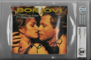 CINDY CRAWFORD AUTOGRAPHED SIGNED BON JOVI CD COVER BECKETT AUTHENTICATED BAS  COLLECTIBLE MEMORABILIA