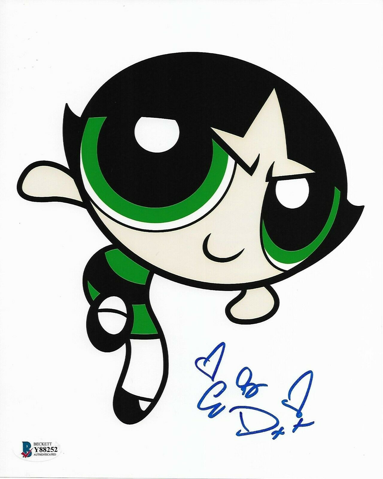 ELIZABET EG DAILY AUTOGRAPHED SIGNED POWERPUFF GIRLS BUTTERCUP BAS COA ...