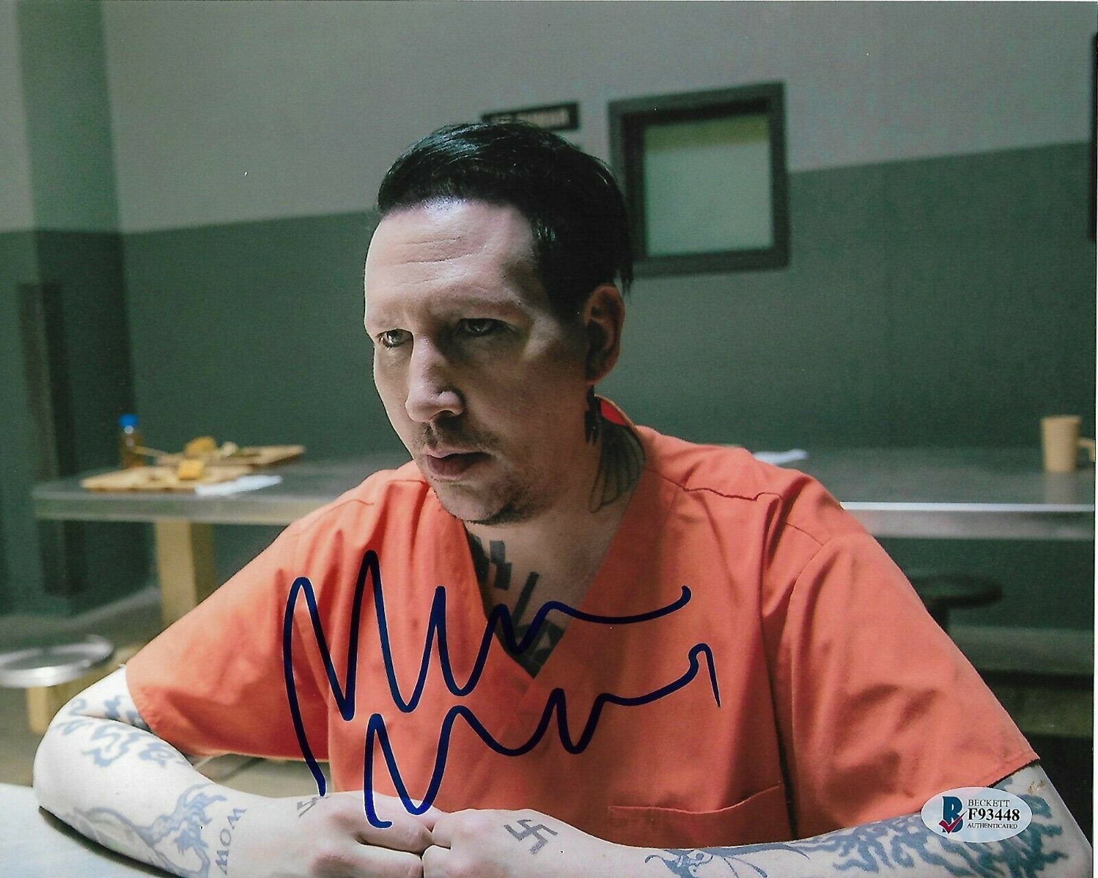 MARILYN MANSON AUTOGRAPHED SIGNED SONS OF ANARCHY SOA TULLY BAS COA 8X10 PHOTO  COLLECTIBLE MEMORABILIA