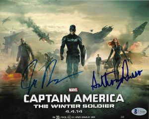 JOE AND ANTHONY RUSSO AUTOGRAPHED SIGNED MARVEL CAPTAIN AMERICA BAS COA 8X10  COLLECTIBLE MEMORABILIA