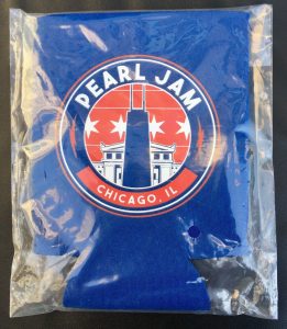 PEARL JAM 2018 OFFICIAL CHICAGO WRIGLEY FIELD PJ CONCERT DRINK COOZIE KOOZIE  COLLECTIBLE MEMORABILIA