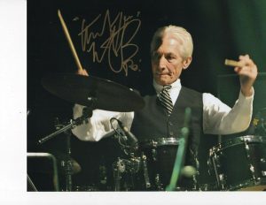 CHARLIE WATTS SIGNED 8X10 ROLLING STONES DRUMMER  COLLECTIBLE MEMORABILIA