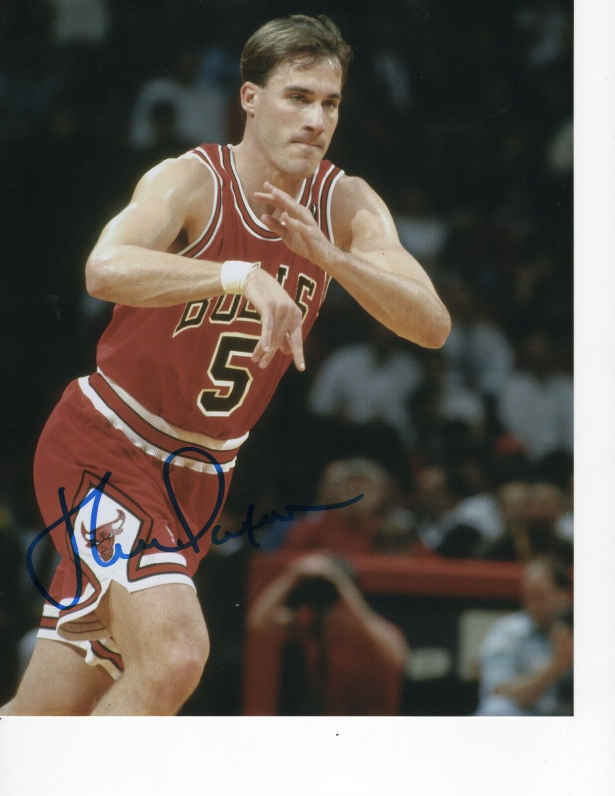 JOHN PAXSON SIGNED CHICAGO BULLS PLAYING DEFENSE 8X10 Collectible ...