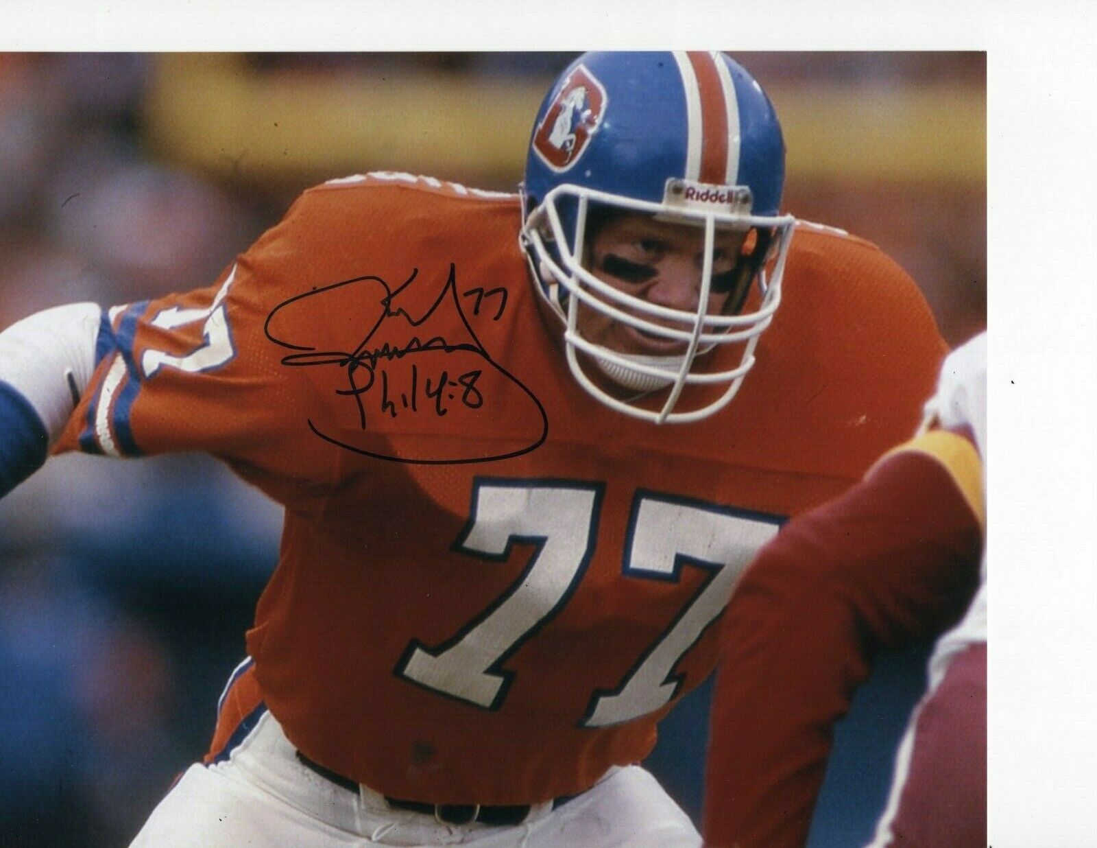 Autographed KARL MECKLENBURG 8X10 Denver Broncos Photo - Main Line