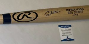 BEN ZOBRIST CHICAGO CUBS SIGNED FULL SIZE RAWLINGS BAT AUTOGRAPHED BAS BECKETT  COLLECTIBLE MEMORABILIA
