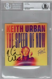 KEITH URBAN SIGNED THE SPEED OF NOW CD COVER W/BECKETT BAS COA SLAB SLABBED  COLLECTIBLE MEMORABILIA