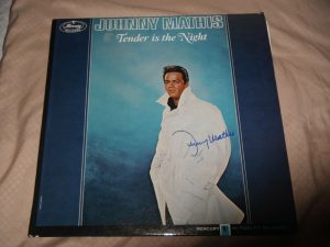 JOHNNY MATHIS SIGNED TENDER IS THE NIGHT VINYL ALBUM  COLLECTIBLE MEMORABILIA