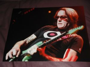 TODD RUNDGREN BANG ON THE DRUM ALL DAY SIGNED GUITAR PLAYING 11X14  COLLECTIBLE MEMORABILIA