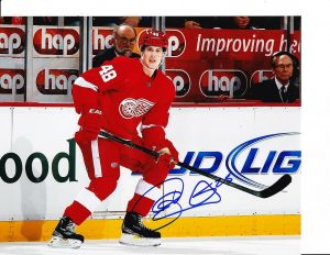 DETROIT RED WINGS CORY EMMERTON SIGNED RED JERSEY 8X10  COLLECTIBLE MEMORABILIA