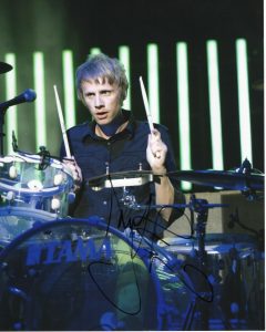 DOMINIC HOWARD OF THE MUSE DRUMMER SIGNED STICKS UP 8X10  COLLECTIBLE MEMORABILIA