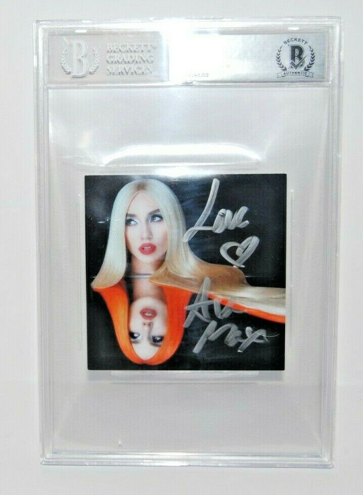 AVA MAX SIGNED (HEAVEN & HELL) CD COVER BECKETT ENCAPSULATED BAS 00012549369  COLLECTIBLE MEMORABILIA