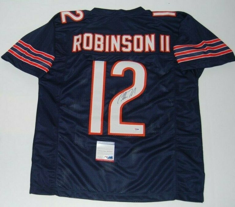 ALLEN ROBINSON SIGNED (CHICAGO BEARS) CUSTOM (XL) #12 FOOTBALL JERSEY PSA/DNA  COLLECTIBLE MEMORABILIA