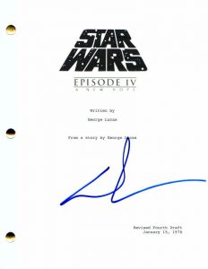 GEROGE LUCAS SIGNED AUTOGRAPH STAR WARS EPISODE IV A NEW HOPE FULL MOVIE SCRIPT  COLLECTIBLE MEMORABILIA