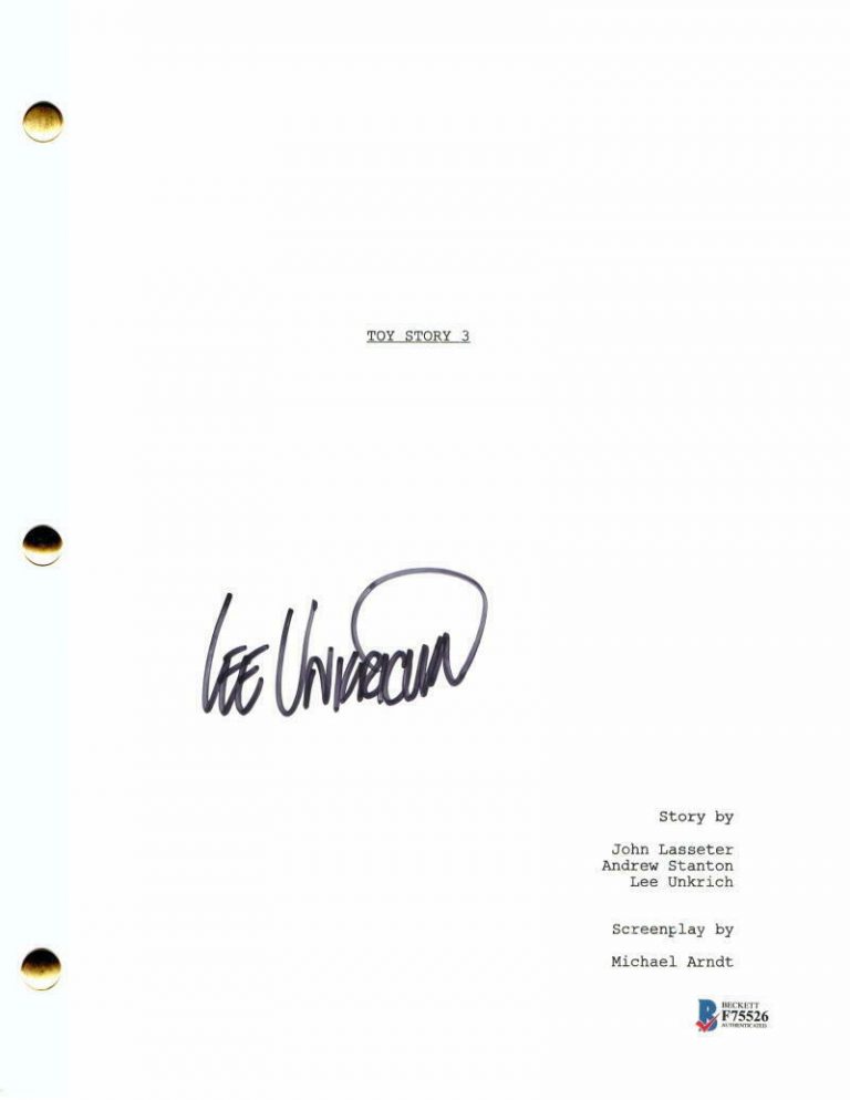 LEE UNKRICH SIGNED AUTOGRAPH TOY STORY 3 FULL MOVIE SCRIPT – VERY RARE!, BECKETT  COLLECTIBLE MEMORABILIA