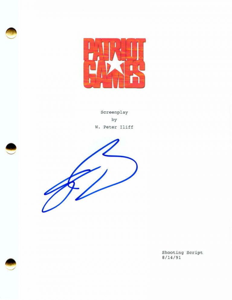 SEAN BEAN SIGNED AUTOGRAPH PATRIOT GAMES FULL MOVIE SCRIPT – STARS HARRISON FORD  COLLECTIBLE MEMORABILIA