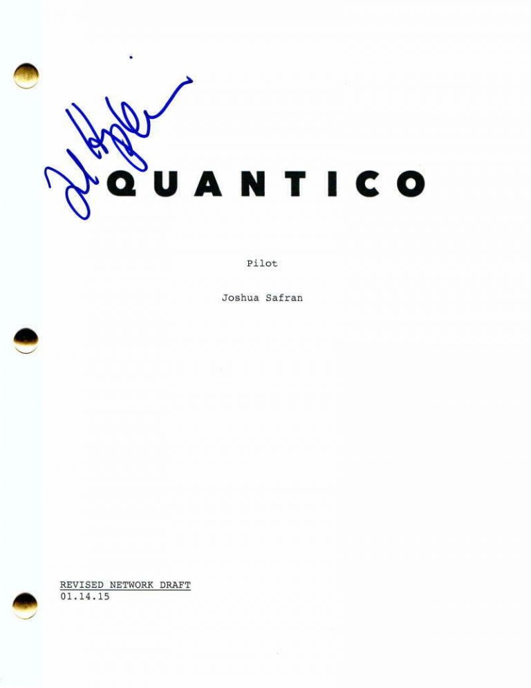 JOSH HOPKINS SIGNED AUTOGRAPH QUANTICO FULL PILOT SCRIPT – PRIYANKA CHOPRA JONAS  COLLECTIBLE MEMORABILIA
