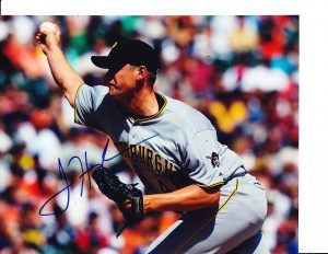 PITTSBURGH PIRATES JARED HUGHES SIGNED PITCHING 8X10  COLLECTIBLE MEMORABILIA
