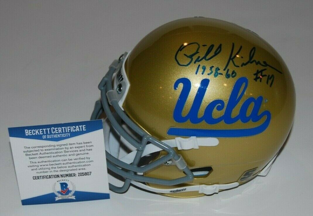 BILLY KILMER signed (UCLA BRUINS) mini football helmet BECKETT BAS