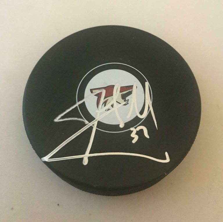 JOHN SCOTT SIGNED ARIZONA COYOTES PUCK AUTOGRAPHED PHOENIX  COLLECTIBLE MEMORABILIA