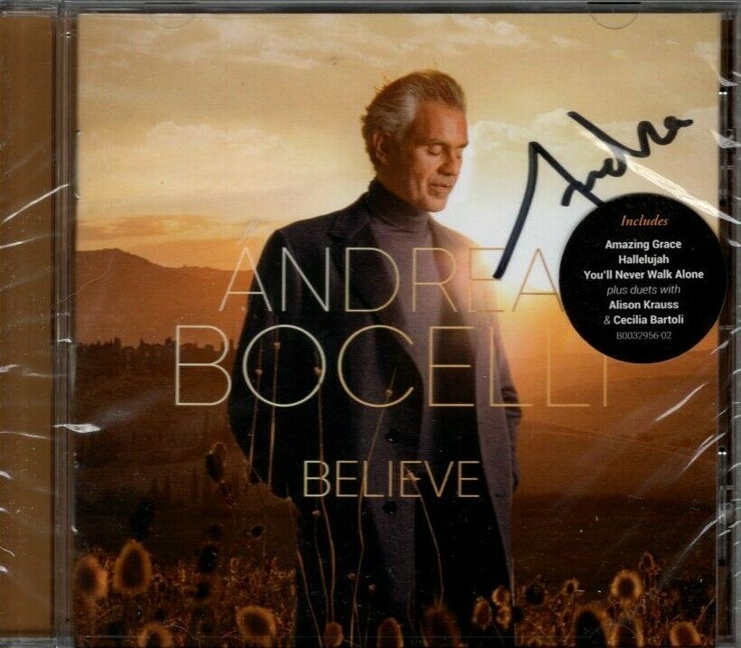 ANDREA BOCELLI Signed Autographed BELIEVE CD Collectible Memorabilia ...