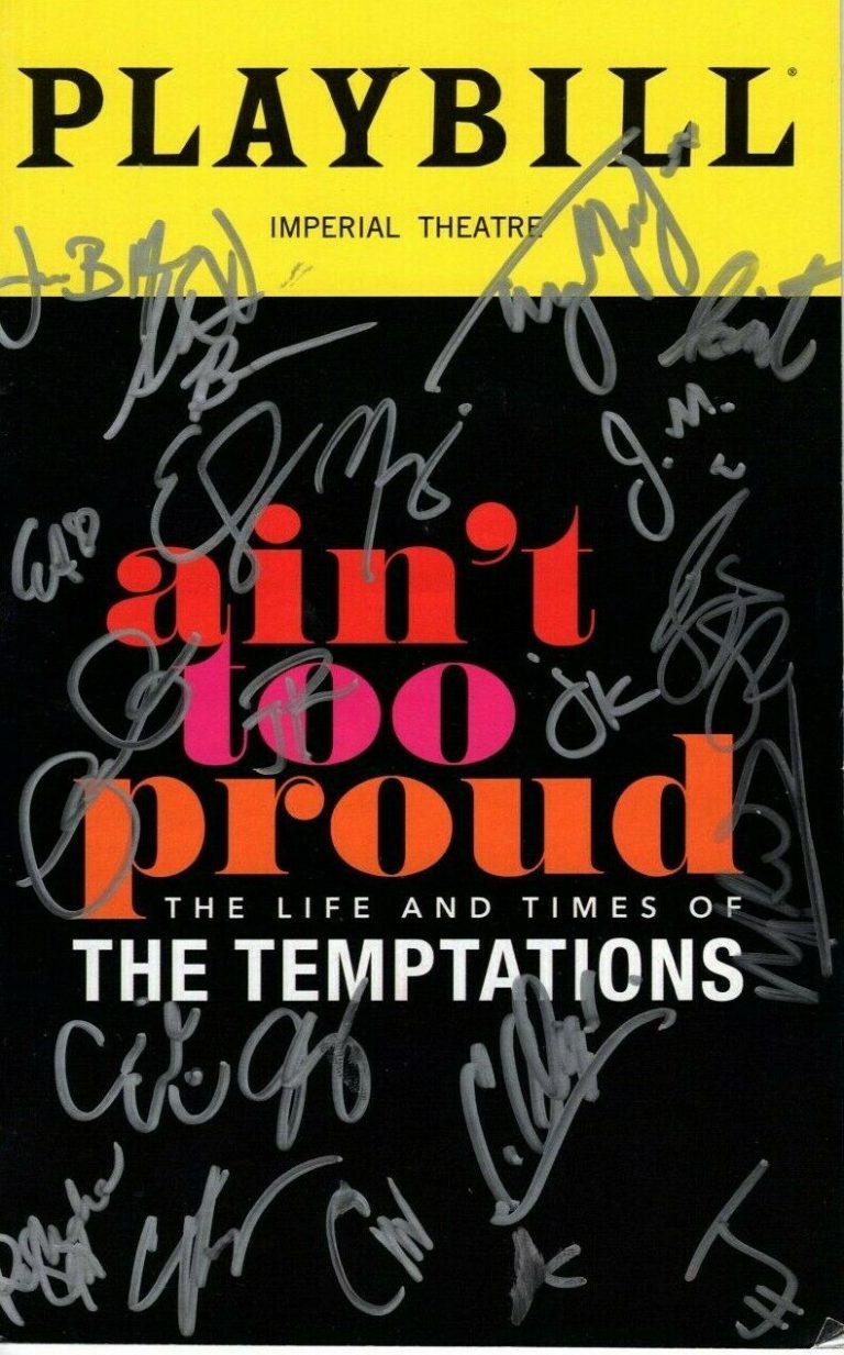 AIN’T TOO PROUD THE TEMPTATIONS SIGNED AUTOGRAPHED CAST PLAYBILL  COLLECTIBLE MEMORABILIA