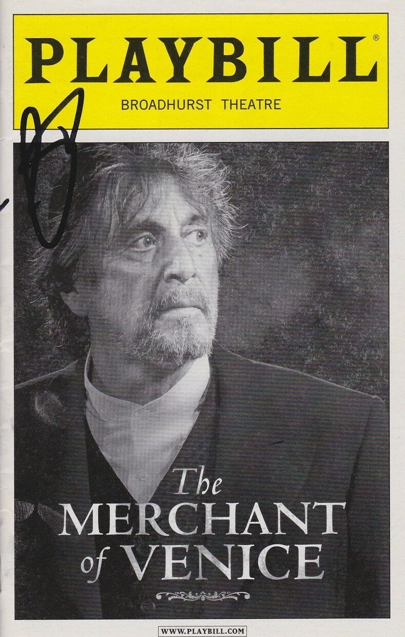 AL PACINO signed autographed THE MERCHANT OF VENICE SHYLOCK playbill