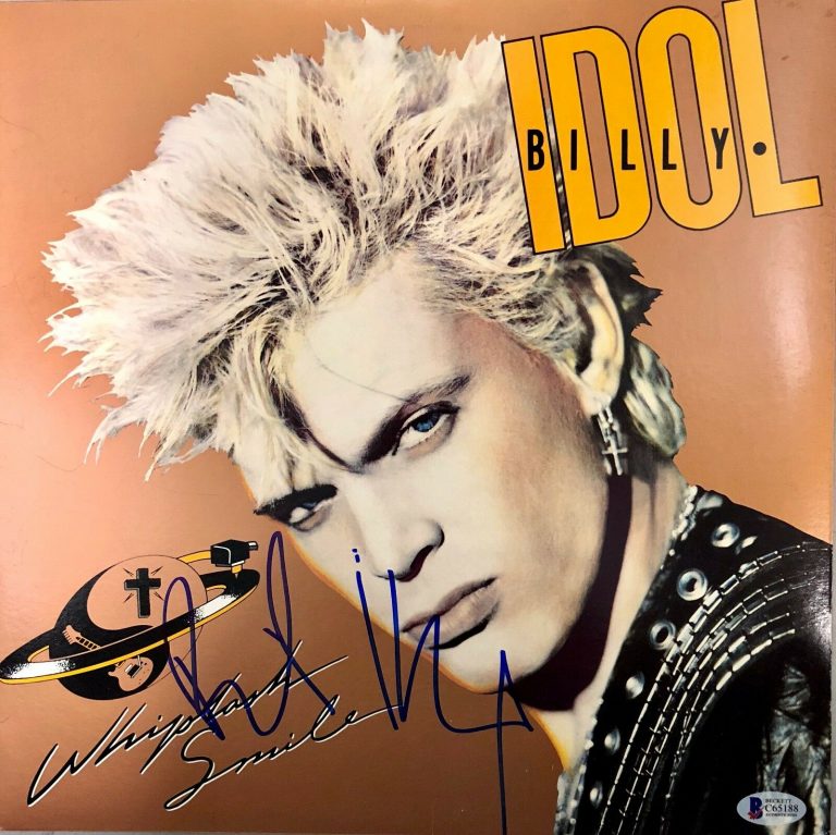 BILLY IDOL AUTOGRAPHED SIGNED WHIPLASH SMILE BAS COA RECORD ALBUM  COLLECTIBLE MEMORABILIA